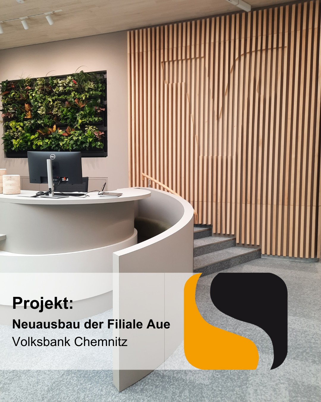 Innenausbau der neuen Volksbank-Filiale Aue